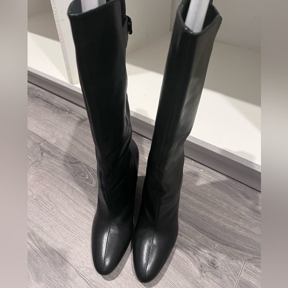 Zara genuine leather black wedge boots - Picture 11 of 15